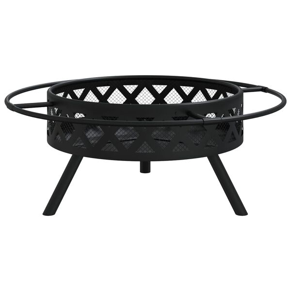 vidaXL Fire Pit with Poker 27.6 " XXL Steel