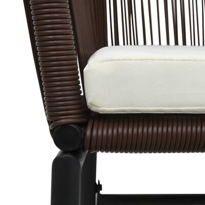 vidaXL Patio Chairs 2 pcs Brown PVC Rattan