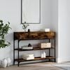 vidaXL Console Table Smoked Oak Engineered Wood Narrow Console Table