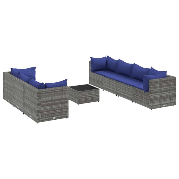 vidaXL Patio Lounge Set Set of 7 Gray
