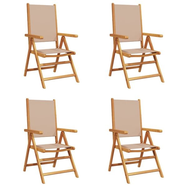 vidaXL Garden Chair Set of 4 Taupe