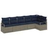vidaXL Sofa Set 6 pcs Grey Poly Rattan
