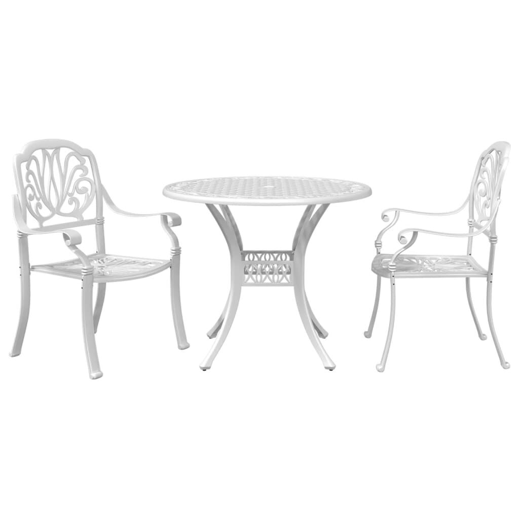 vidaXL Bistro Set White Cast Aluminum Standard Durable Bistro Set