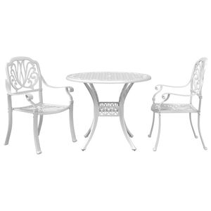 vidaXL Bistro Set White Cast Aluminum Standard Durable Bistro Set
