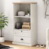 vidaXL Bookcase White Solid pine wood, engineered wood, metal Tall