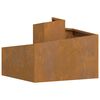 vidaXL Garden Planter Brown 23.62 x 23.62 x 19.69 in Weathering Steel