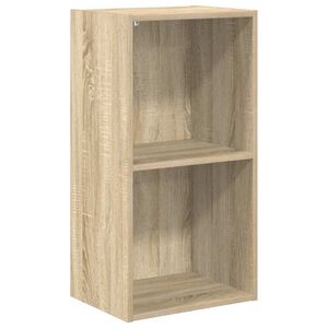 vidaXL Book Cabinet Sonoma Oak Engineered wood 30.1 in height with 2 tiers