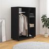 vidaXL Wardrobe Black Engineered Wood Medium Wardrobe Rectangular