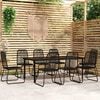 vidaXL Garden Dining Set Black