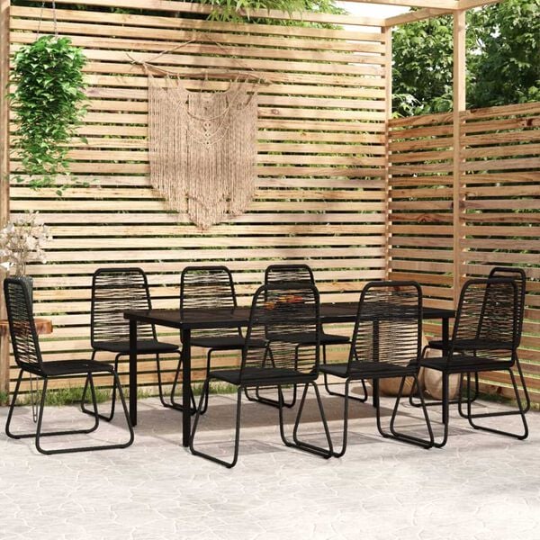 vidaXL Garden Dining Set Black