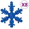 vidaXL 111 Piece Christmas Bauble Set Blue Polystyrene