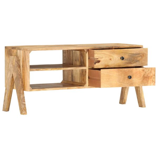 vidaXL TV Cabinet 38.2x13.8x18.5" Solid Mango Wood