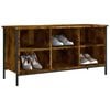 vidaXL Shoe Cabinet Smoked Oak Engineered Wood, Powder-Coated Steel Medium