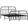 vidaXL Bed Frame Black Powder-coated steel King Size Bed Frame