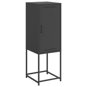 vidaXL Highboard Black Steel Tall Highboard Rectangular Industrial