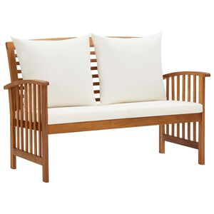 vidaXL Garden Bench Cream White, Natural Wood
