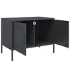 vidaXL TV Cabinet Set of 2 Anthracite Steel Standard Size TV Cabinet