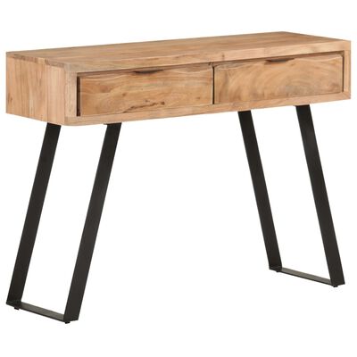 vidaXL Console Table 39.4"x13.8"x29.9" Solid Acacia Wood with Live Edges