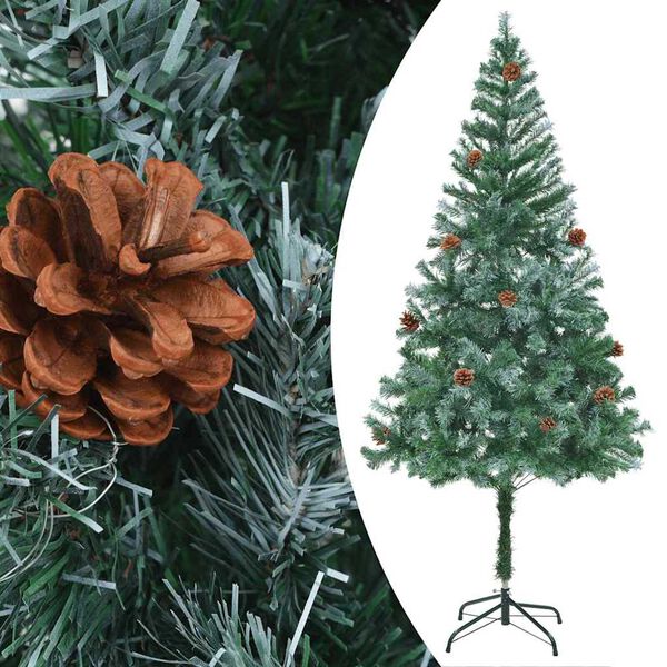 vidaXL Artificial Pre-lit Christmas Tree with Ball Set Pinecones 70.9"