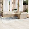 vidaXL Garden Sofa Set Beige PE rattan, powder-coated steel Large