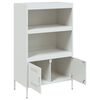 vidaXL Highboard White Steel Medium Highboard Rectangular Industrial