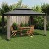 vidaXL Gazebo Anthracite Powder-coated steel, polyester with PA coating