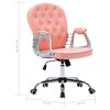 vidaXL Office Chair Pink Faux leather, iron Adjustable height, medium size