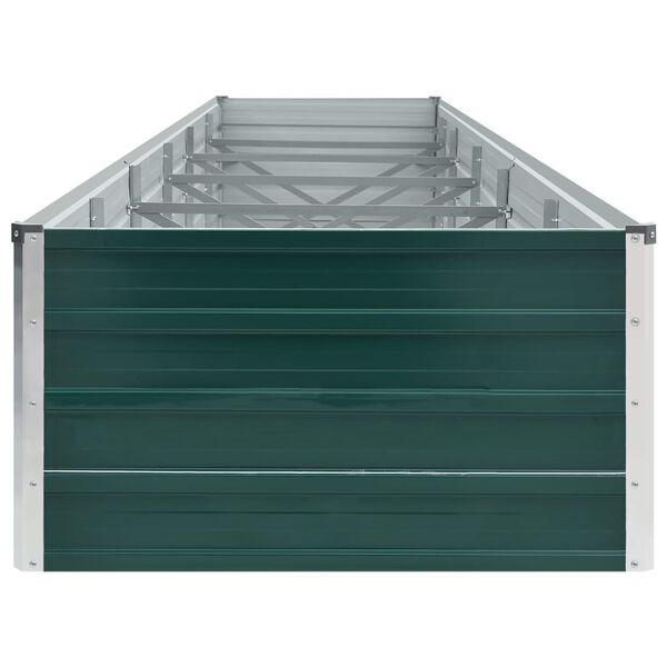 vidaXL Raised Bed Green Galvanized Steel 189.0 x 31.5 x 17.7 in Durable