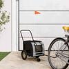 vidaXL Pet Bike Trailer Grey and Black 49.21 x 20.87 x 21.26 in