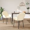 vidaXL Dining Chair Set of 2 Cream Faux leather, Metal, Plywood Standard