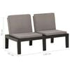vidaXL Lounge Bench Set of 2 Grey, Anthracite