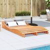 vidaXL Sun Lounger Wax Brown Solid pine wood 80.7 x 43.3 x 12.4 in
