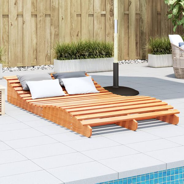 vidaXL Sun Lounger Wax Brown Solid pine wood 80.7 x 43.3 x 12.4 in