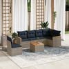 vidaXL 7 Piece Garden Sofa Set with Cushions Grey Poly Rattan