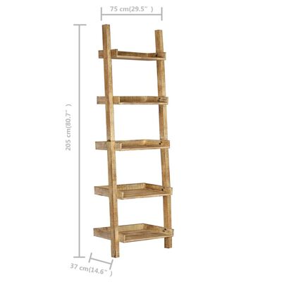 vidaXL Ladder Shelf Brown 29.5"x14.6"x80.7" Solid Mango Wood