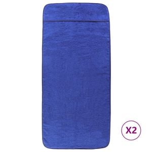 vidaXL Beach Towel Set of 2 Royal Blue 84% Cotton, 16% Polyester