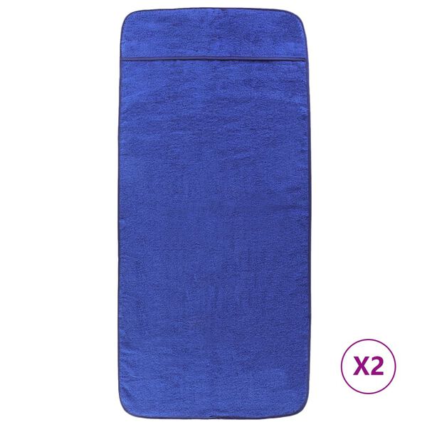 vidaXL Beach Towel Set of 2 Royal Blue 84% Cotton, 16% Polyester