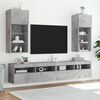 vidaXL TV Stands with LED Lights 2 pcs Concrete Gray 15.9"x11.8"x35.4"