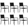 vidaXL Dining Set Black Solid Acacia Wood Large Stackable