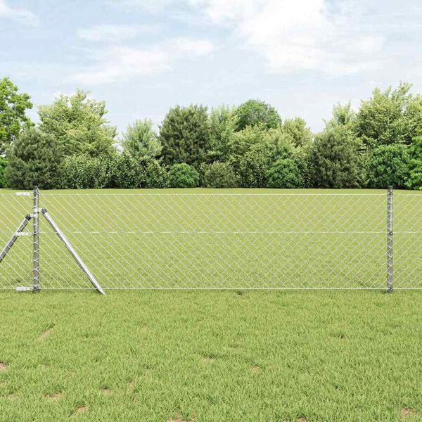 vidaXL Chain Link Fence Silver 984.3" x 15.7" Galvanized steel