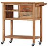vidaXL Kitchen Trolley 31.5"x17.7"x35.8" Solid Wood Acacia