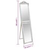 vidaXL Free-standing Mirror Silver Glass, eucalyptus wood, engineered wood