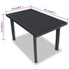 vidaXL Dining Set Anthracite Plastic Standard Foldable