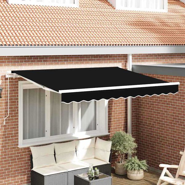 vidaXL Awning Replacement Fabric Black 118.11" x 98.43" Canvas