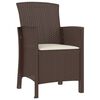 vidaXL Patio Chair with Cushion PP Rattan Brown