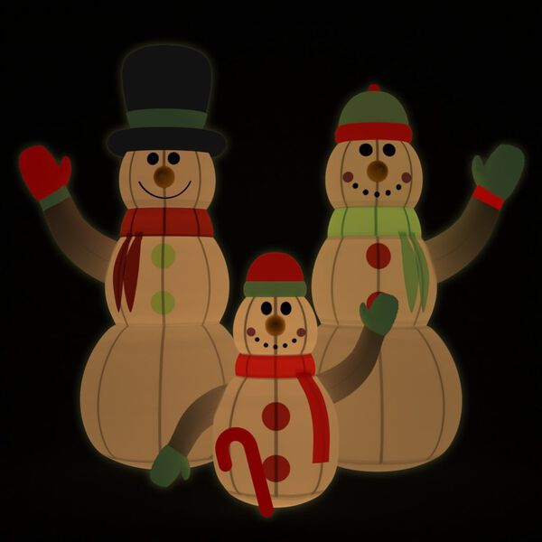 vidaXL Inflatable Snowman Family Multicolor