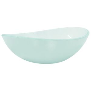 vidaXL Basin Tempered Glass 21.5x13.8x6.1" Frosted