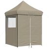 vidaXL Party Tent Taupe Oxford fabric, Powder-coated steel