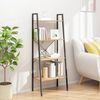 vidaXL Standing Shelf Light Brown and Black Engineered wood, steel Large