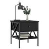 vidaXL Bedside Table Black Engineered wood 15.7 in x 16.5 in x 17.7 in